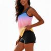 Women’s Gradient Tankini Set with Scoop Neckline and Sleeveless Top Two Piece Swimwear with Comfortable Shorts