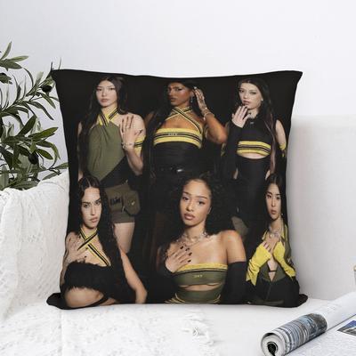New Kpop Style Girls Katseyes Pillow Case Design Pillow Cover For Office Car Home Decor Funny Pillowcases