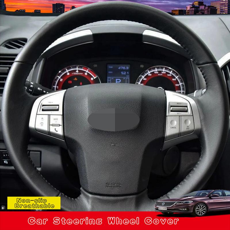 Customize DIY Micro Fiber Leather Car Steering Wheel Cover For Holden Colorado (AU) 2012-2019 Isuzu D-MAX 2013-2018 mu-X