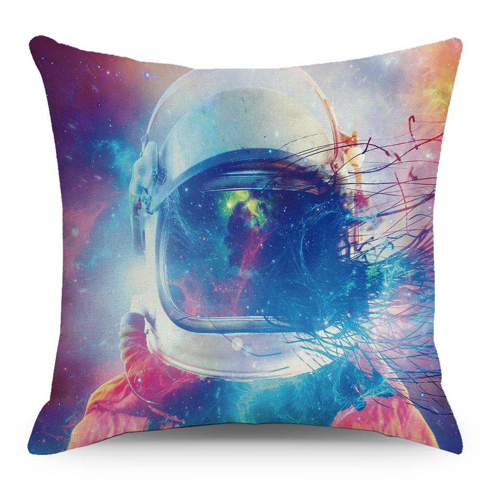 Wish Pillowcase Astronaut Planet Linen Pillow Cushion Cover