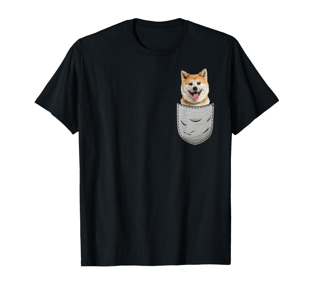 Akita Ken Japanese Chest Pocket Dog Owner T-Shirt