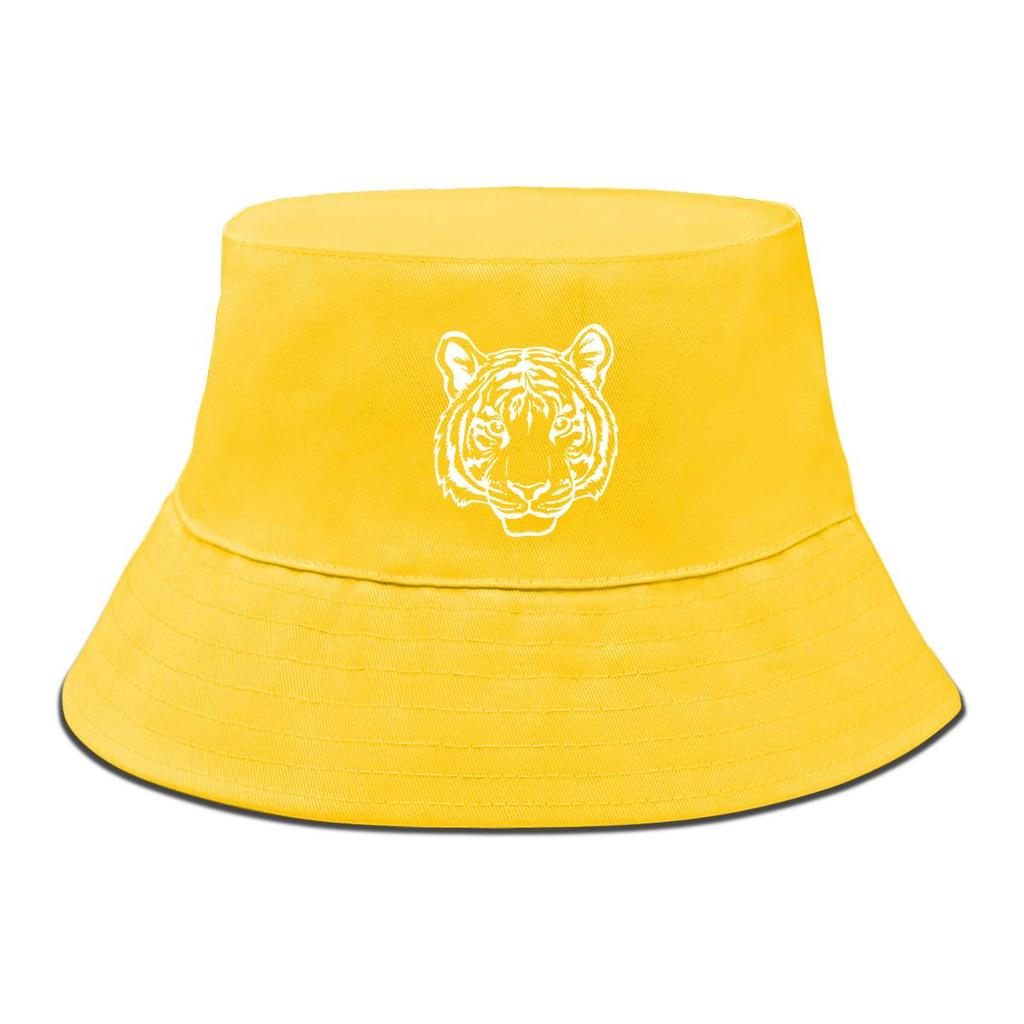 Bucket Hat mit Weißem Tigerkopf-Print Bucket Hat , Tier Herrenhut Leichtgewicht Frühling Strand Strandkappe