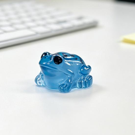12 Pcs Luminous Mini Resin Frog Figurines Tiny Glow In The Dark Frog Miniature Figures for Moss Landscape Fairy Garden Dollhouse DIY Terrarium Craft