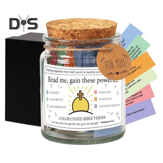 Glas mit Bibelversen „Lies mich, wenn“ – Glas mit Bibelversen – Glas mit täglichem Gebet und Hoffnung – mit 90 Versen – Christliche Geschenke für Frauen und Männer