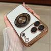 iPhone 17 Pro Max Magnetic Ring Holder Case with Electroplated Transparent Design & Apple 16 Lens Film