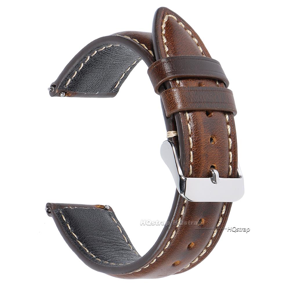 Vintage Oil Wax Leather Watch Strap 18mm 19 20mm 21 22mm Cowhide Watchband for Seiko for Omega Universal Quick Release Bracelet