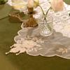 1Pc Embroidered Flowers Retro French Pearl Fresh Sweet Dust Cover Cloth Arts And Crafts Tea Table Mat Tablecloth