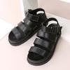 Large size platform sandals women's style one-word belt buckle sandals