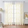 Floral Printed Sheer Curtains - Light Filtering Voile Scarf for Balcony, Bay Window, Living Room, Room Divider & Privacy