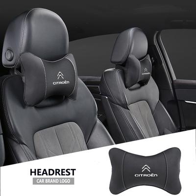 1Pcs Car Seat Headrest Auto Logo Neck Pillow For C6 C4 2CV VTS DS3 DS4 DS5 RD3 Cross Berlingo Xsara Grand Picasso Jumper