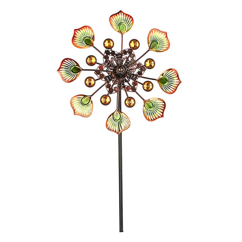 

Outside Colorful Iron Spinner for Garden and Yard Decoration Wind Spinner Outdoor Bird Device Windmill Outdoor 1 жовтий