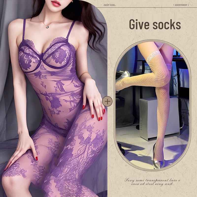 Flirting Lingerie Pure Desire: Sexy See-Through Pajamas & Temptation Robe for Women, Available In Large Sizes
