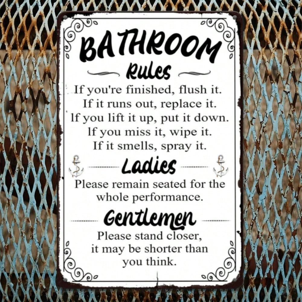 Vintage Metal Poster for Toilet Bar Wall Decor 20x30 cm