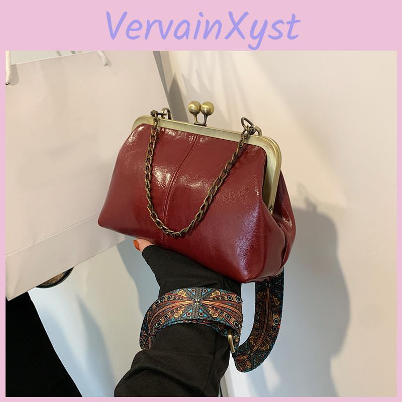 Fashion Pu Strap Vintage Wide Leather Bag Womens Handbags Chain Tote Bags Women Shoulder Crossbody Messenger Bags
