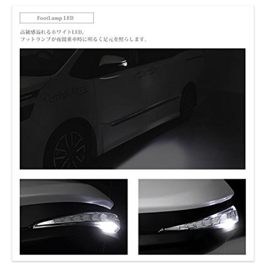 Flowing sequential door mirrors with turn signals and blue LEDs for Toyota and 80 series Parts by Noah, Voxy, Esquire. AVEST.