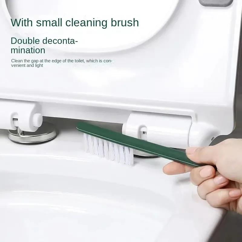 Toilet Brush Mounted No Punching Wall Multi-functional Silicone Tools with Bracket Home Bathroom Accessories Sets