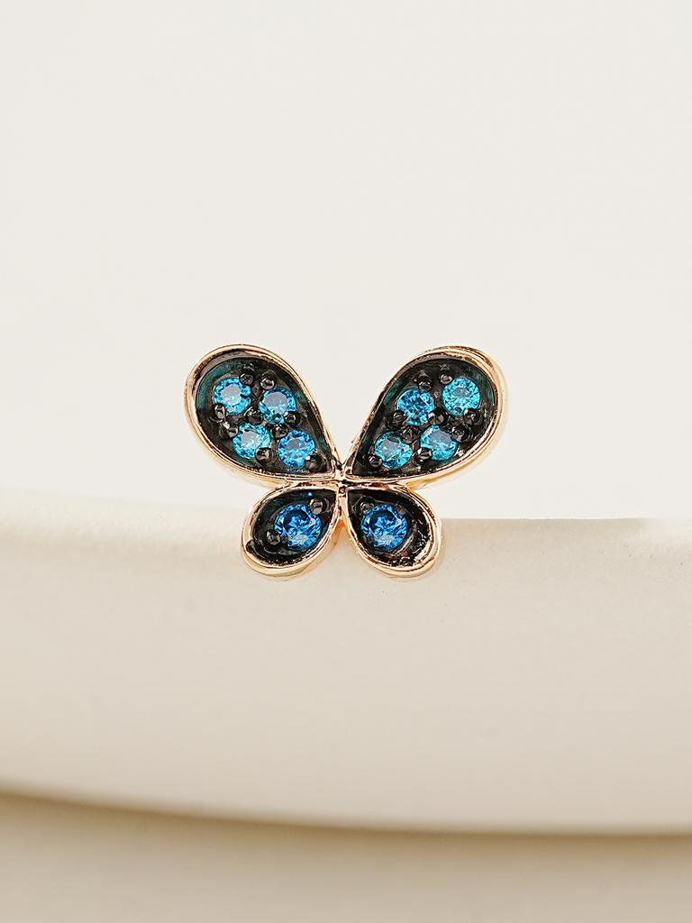 Minimal Piercing 14K Folio Blue Butterfly Piercing