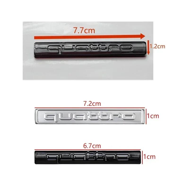 For 4EIY Quattro Logo A3 A8 RS7 S7 A4 S6 A6 Q3 S3 S5 RS6 ABS Car Side Body Badge Rear Trunk Emblem Sticker Decals Accessories