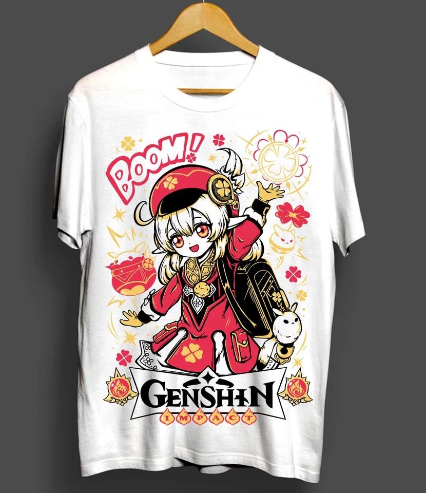 Klee Genshin Impact TShirtgenshin ImpactzhongliHu TaoAnime Tshirt White S