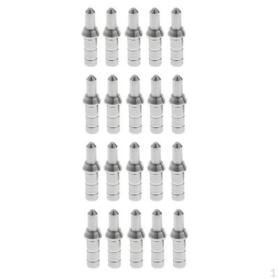 Set of 20 Pcs Pin Nock Adapter for 4. Shaft - Silver