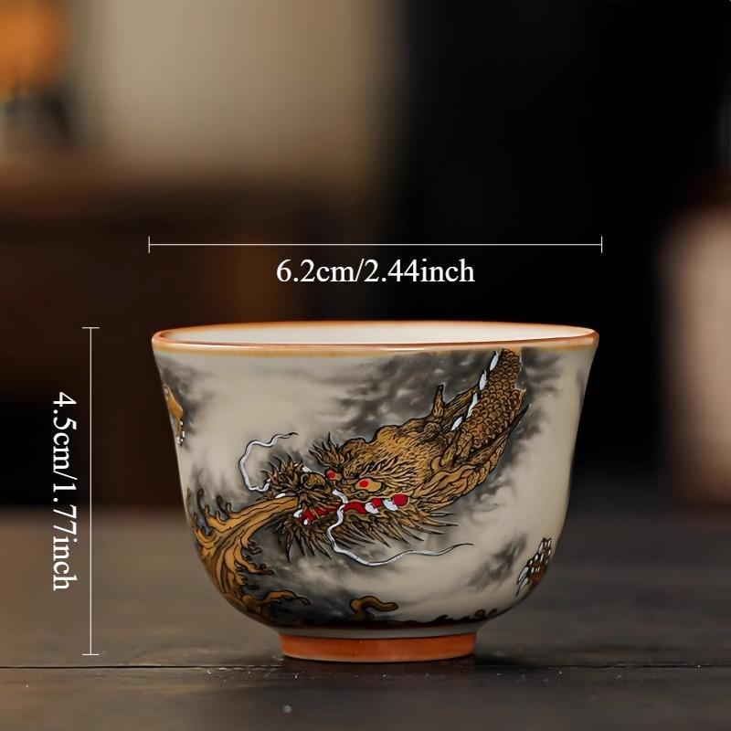 Ceramic Tea Set Household High-end Golden Dragon Covered Bowl Teapot Chinese Style Tea Bowl Teaset Accessories Tea Ceremony Set