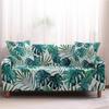 Seksjonssofatrekk for stuen 3-seters elastisk stretch 3d grønt bladutskrift Sofatrekk Slipcovers Protector