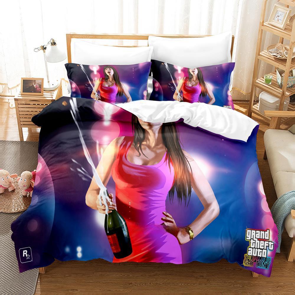 Grand Theft Auto: The Ballad of Gay Tony Bedding Set Single Twin Full Queen King Size Bed Set Adult Kid Bedroom Duvetcover Sets