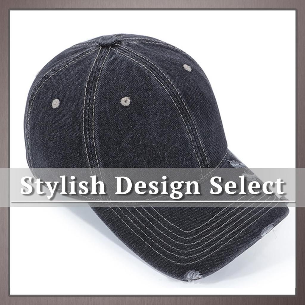 Plain Denim Distressed CP153 [One Limitation] Cap, Casual, Stylish, Men's & Women's, (Blue)