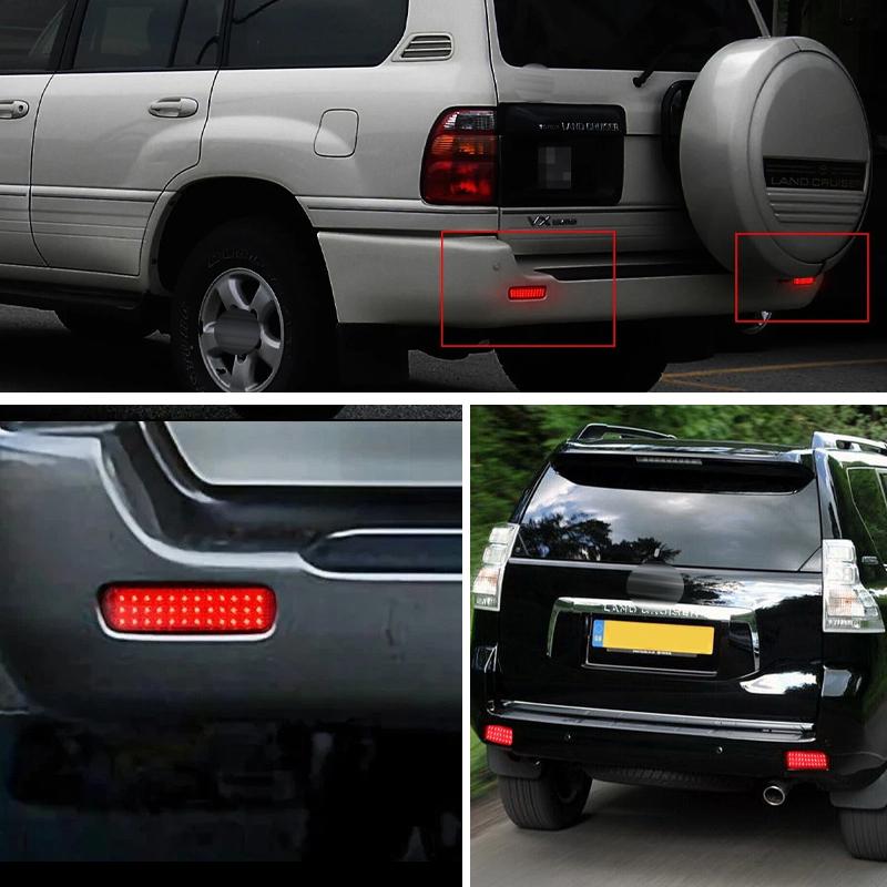 2pcs Car Rear Bumper Reflector Brake Light Shell Housing Without Bulb For Lexus LX470 For Toyota Land Cruiser 100-Series/Cygnus