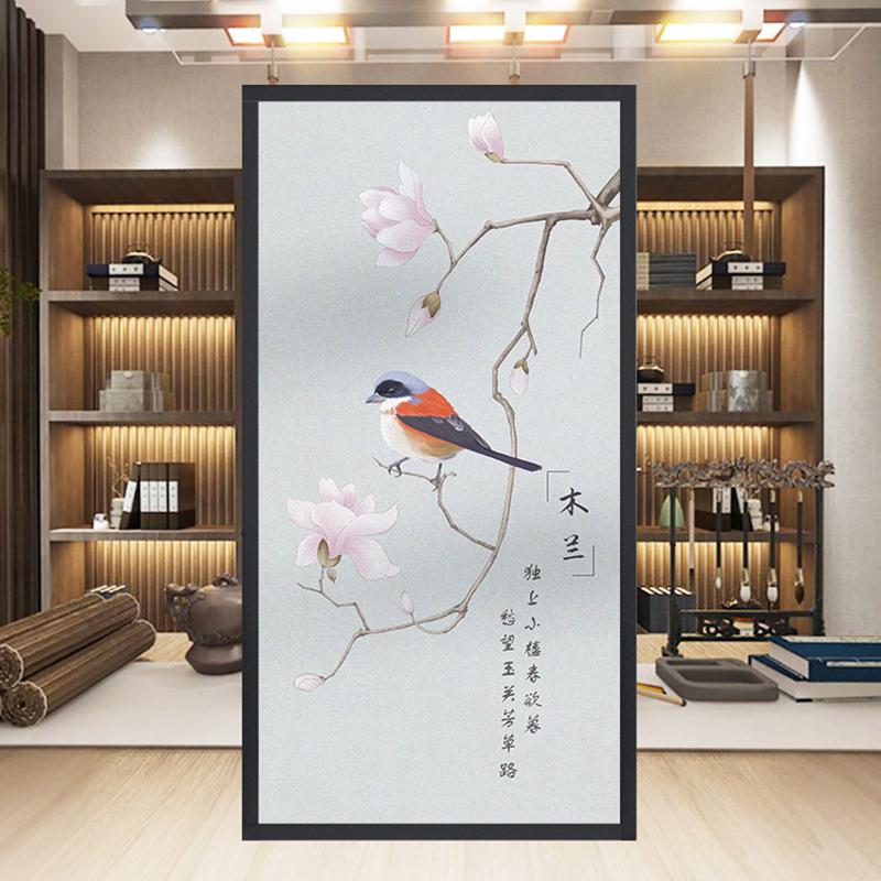 Chinese Style Flower Bird Window Film Home Bathroom Decor Frosted Window Stickers Static Cling Stained Privacy Glass Film