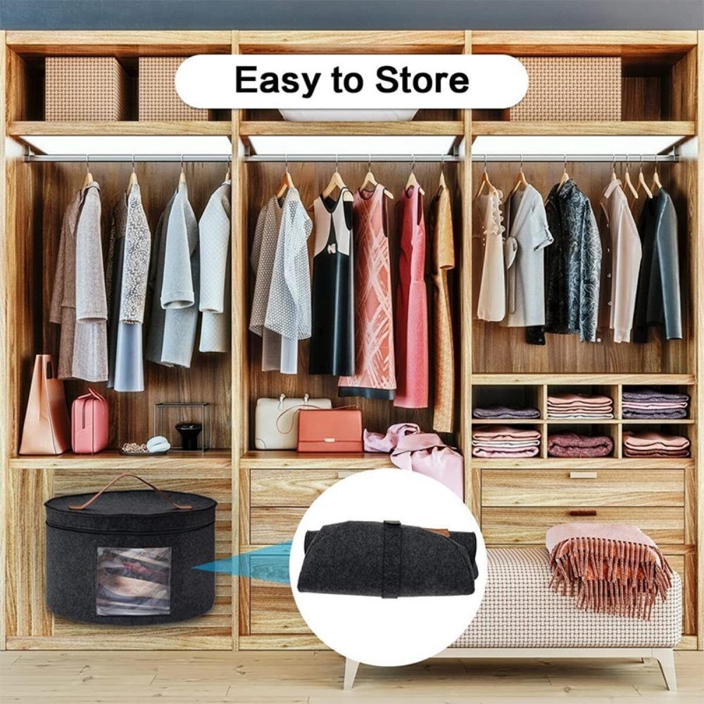 Felt Material Hat Storage Box Portable Clothes Scarf Children's Toys Dustproof Storage Case Foldable Organizer for Home Travel