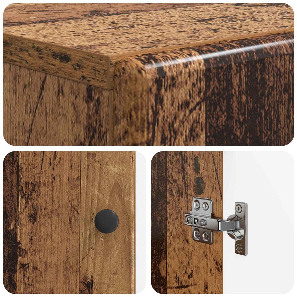 Bathroom Storage Cabinet BREDA Reclaimed Wood 59.5 X 31 X 80 Cm