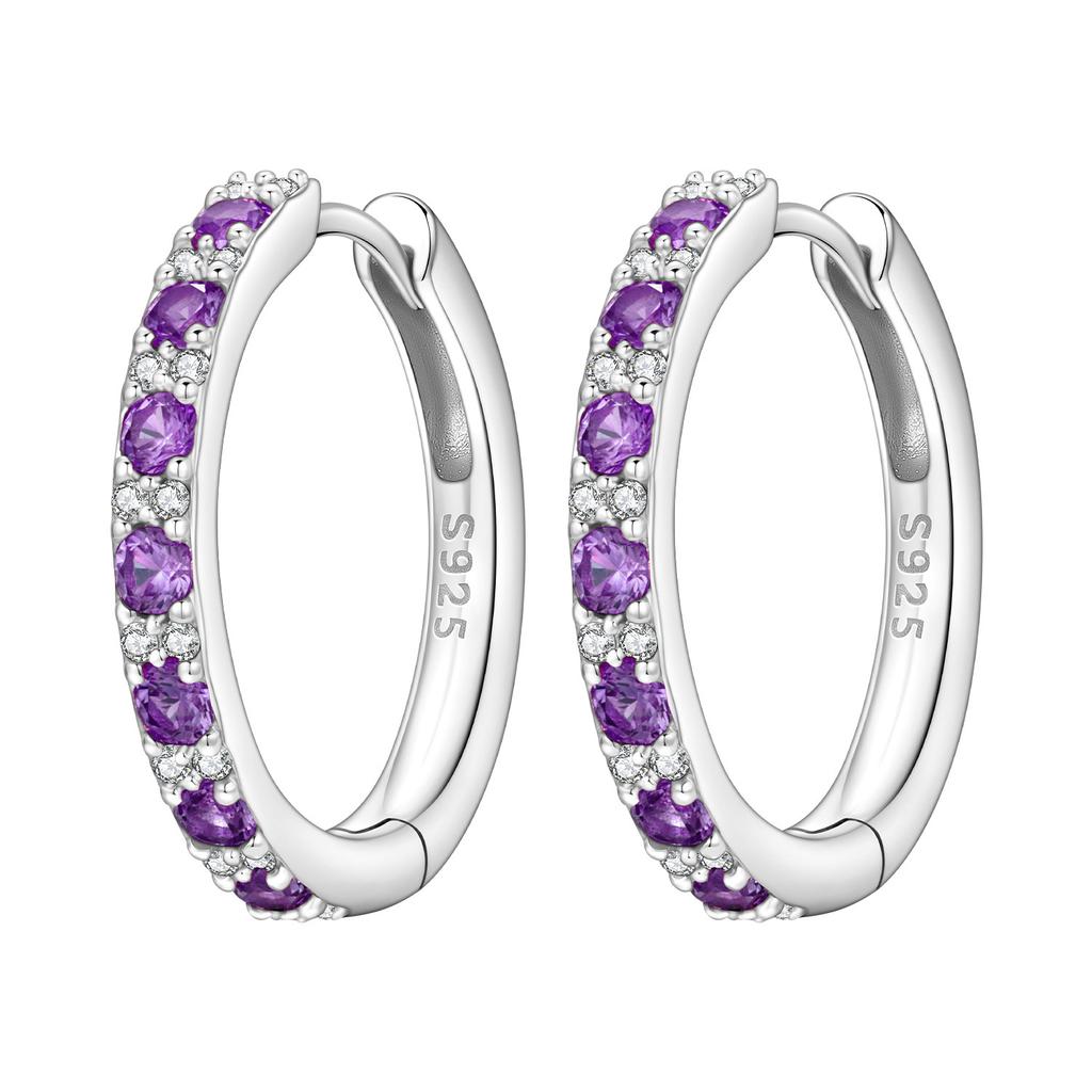Orstarry S925 Sterling Silver Color Zircon Minimalist Design Earrings Hoop Earrings for Women Jewelry Original Party Trendy Gift
