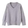 European and American Style, New Women's Clothing, Foreign Style, Versatile V-neck Pullover Sweater 2142169722