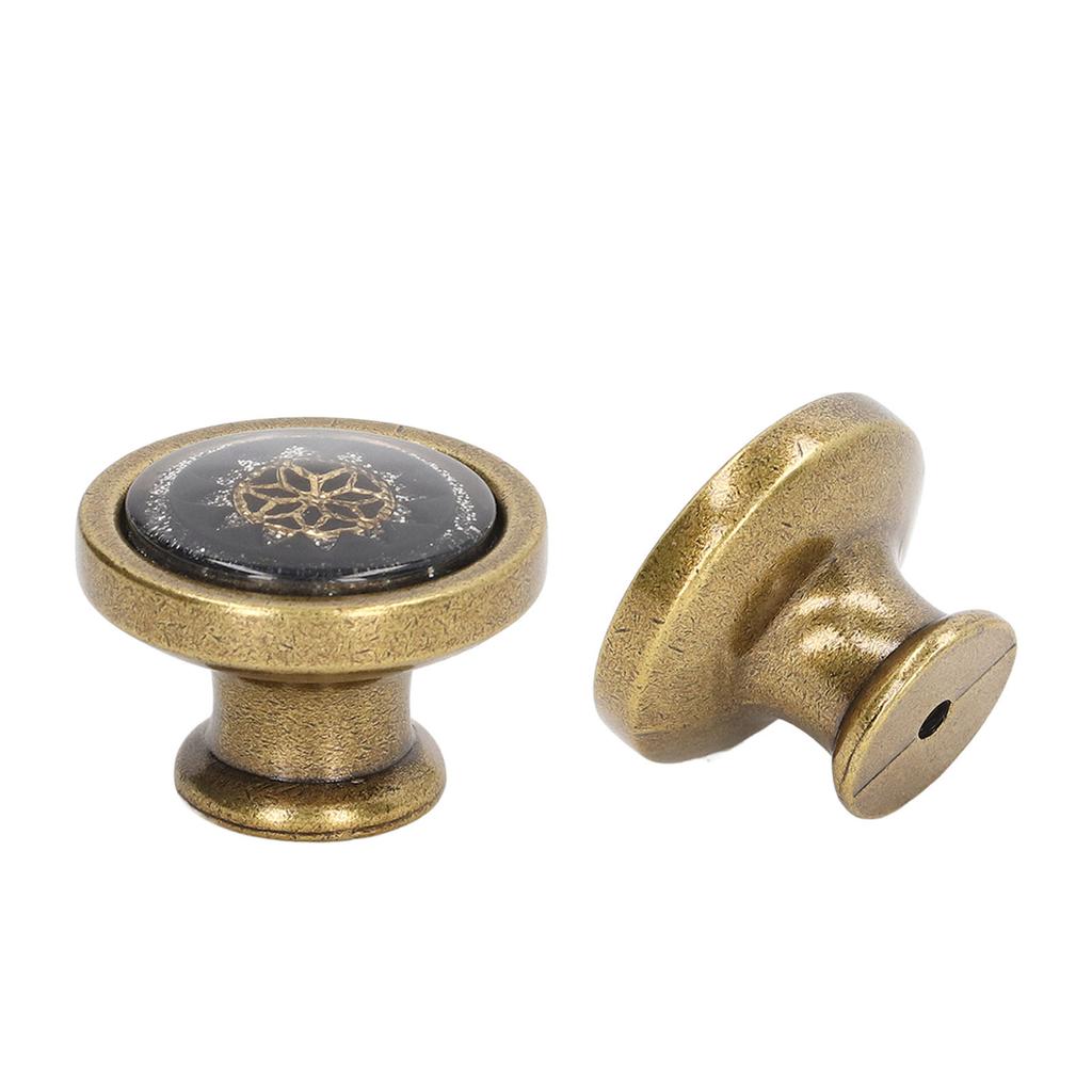 2 Sets Antique Furniture Hardware Handle Knob Zinc Alloy Round Single Hole Cabinet Door Handle