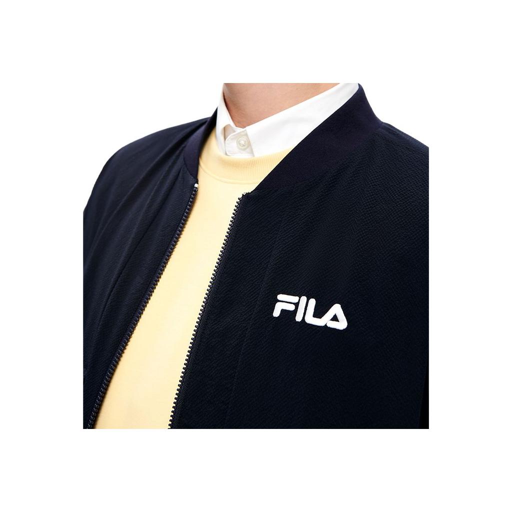 Fila Logo Print Loose Baseball Collar Woven Jacket Men Jacket Legendary-Blue F11M238706F-NV
