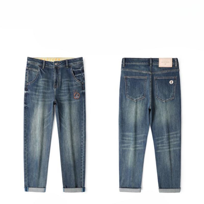 

Джинсы-шаровары мужские весенние хлопковые эластичные брюки-шаровары мужские свободные весенние американские повседневные брюки Big Cow мужские весенние 38