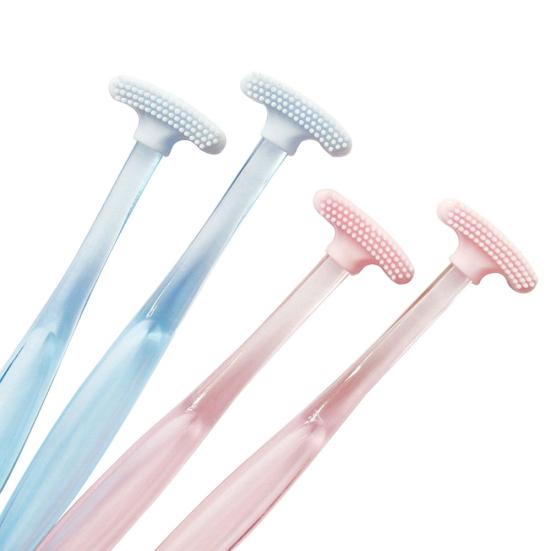 Portable Soft Tongue Scraper Brush Deep Cleaning Odor Remover Oral Health Care
