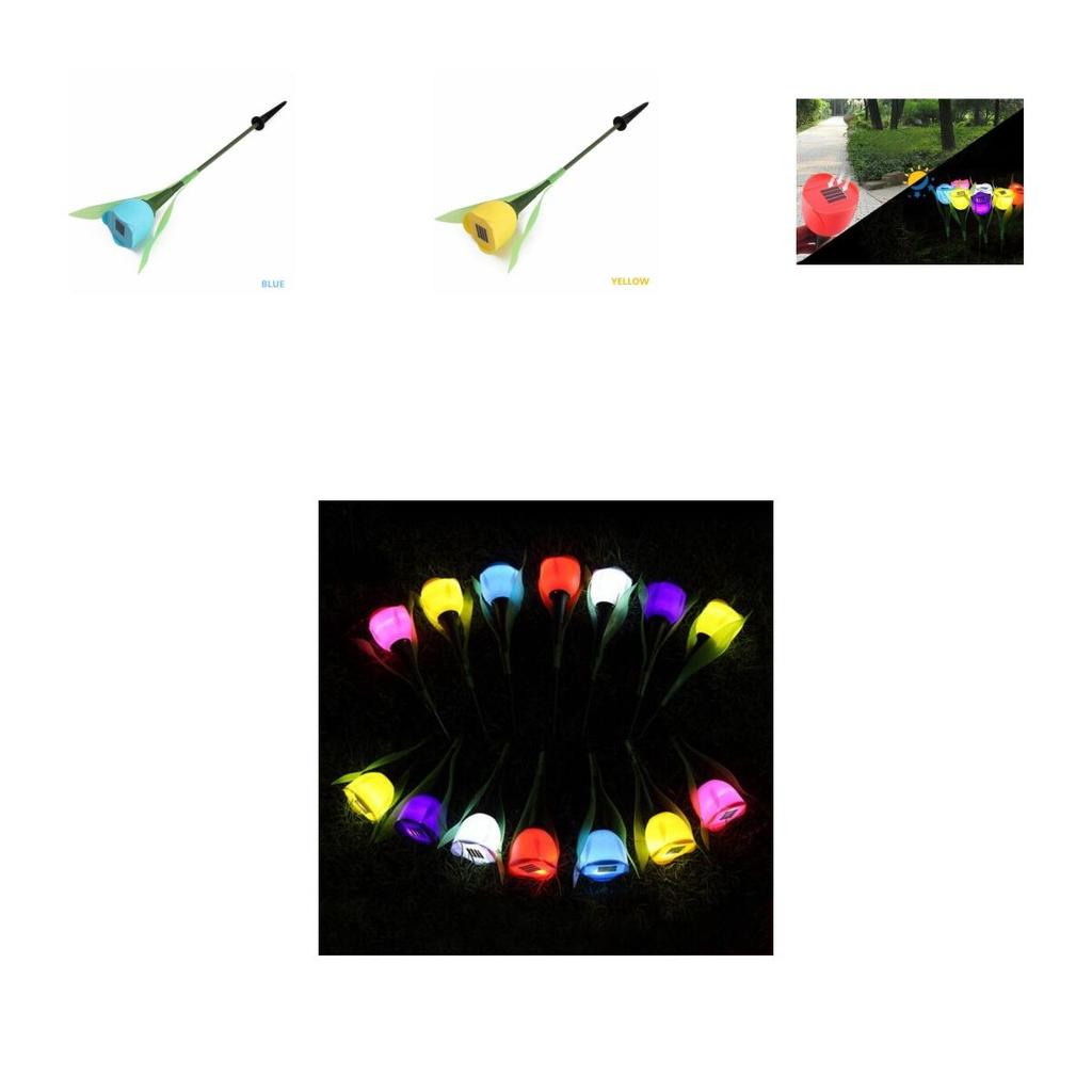 Elegante Luce LED Solare da Esterno a Fiore di Tulipano a 7 Colori per Bellissimi Sentieri del Giardino