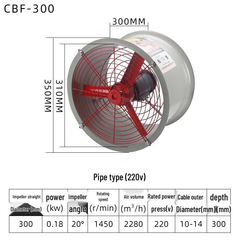 VRK Industrial Explosion-Proof Axial Flow Fan Duct Type (220V)