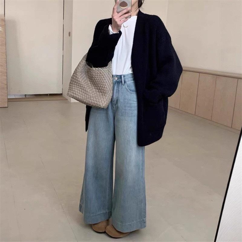 Korean version loose lazy wind knitted cardigan for women's autumn and winter thickened sweater jacket soft waxy warm thick