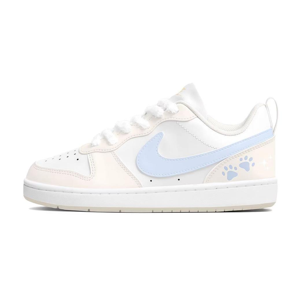 Nike Court Borough Maris Sal Milk Lid Low top Skateboard Shoes Women's Butter Yellow Blue DV5456-103(Team93--SBOX)