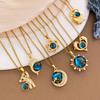 Necklace popular hot sale azure blue starry sky necklace accessories women's light luxury high sense hot sale planet versatile titanium steel necklace