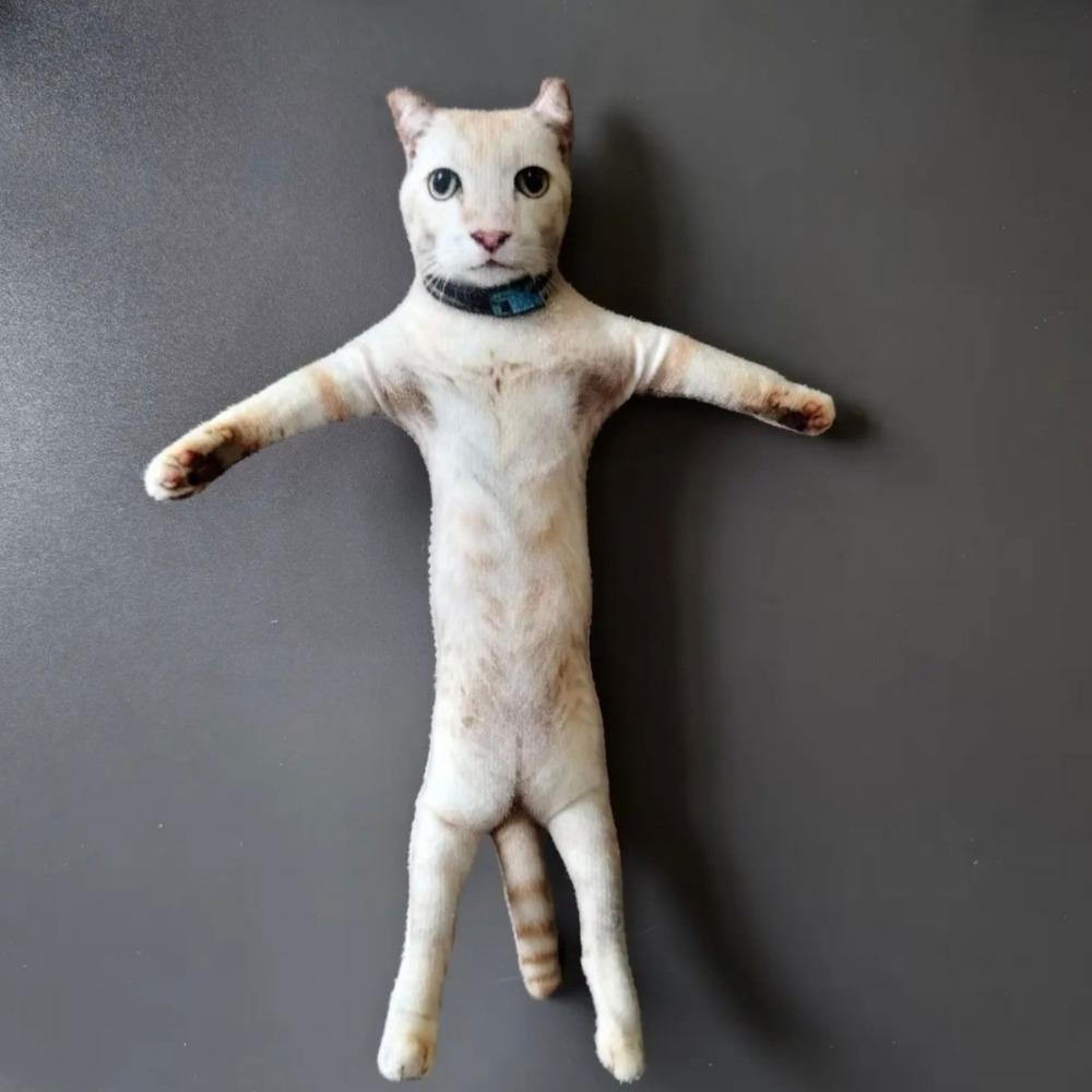Animal Figure Cat Plush Doll Built in Skeleton Funny Cat Toy Kawaii Plush Cat Toy Kids Toy