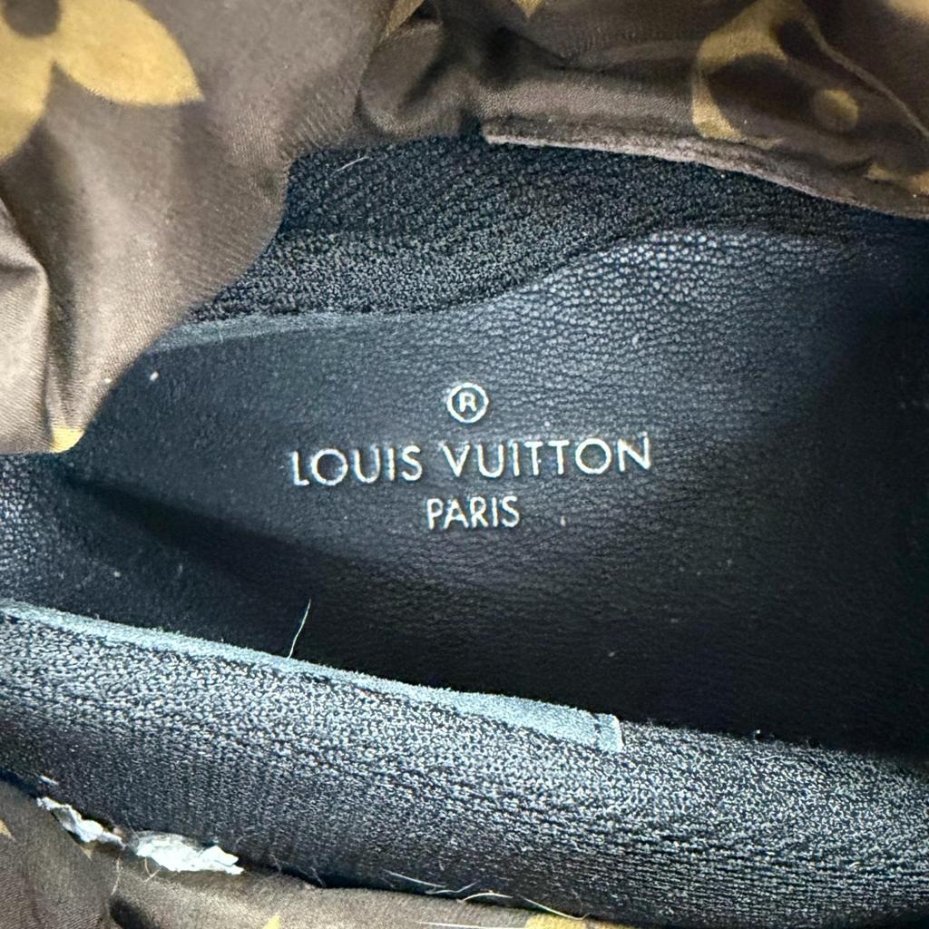 Great LOUIS VUITTON Short Boots Monogram Snow Boots Black Women 38 Used