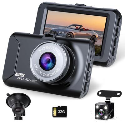 TORAKIND (2025 Industrie) Fahrtenrekorder, Front- und Rückkamera, Kleine Dashcam, 1296P, Sony