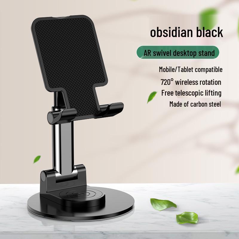Rotatable Metal Phone & iPad Holder for Desktop - Portable, Folding, and Perfect for Live Videos