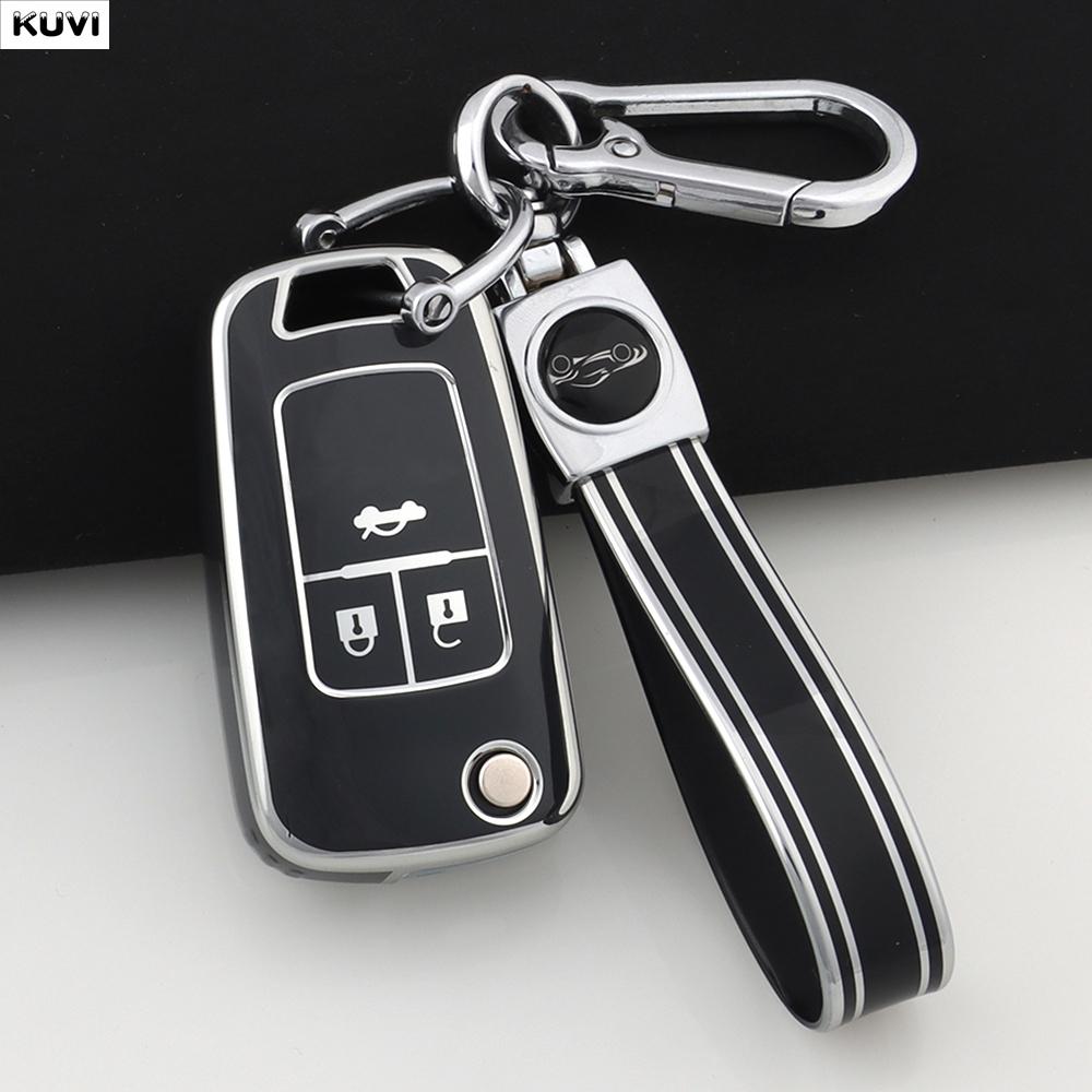 3 4 Buttons Tpu Car Folding Key Case Cover Fob Keychain For Chevrolet Cruze Aveo Camaro Epica Lova Sail Spark Opel Astra Corsa