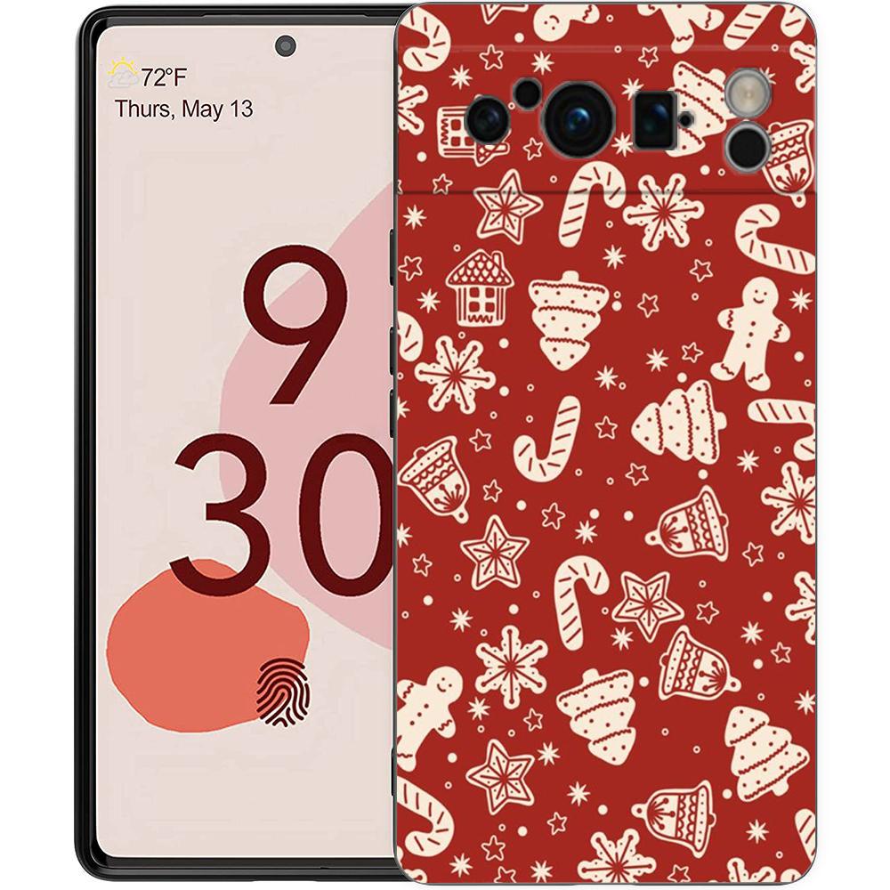 

Мультяшный рождественский чехол для телефона Google Pixel 9 8 9A 8A 7 7A 6 Pro XL 6A 5G, черный, мягкая задняя панель, роскошная TPU крышка Pixel 8 Pro