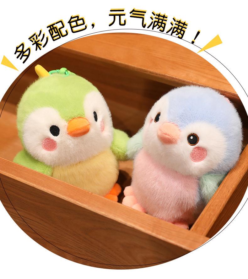 Jiujiu Cartoon Bird Plush Keychain: Parrot Doll Pendant for Kids' Bags
